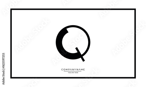 Alphabet letters Q or QQ logo monogram