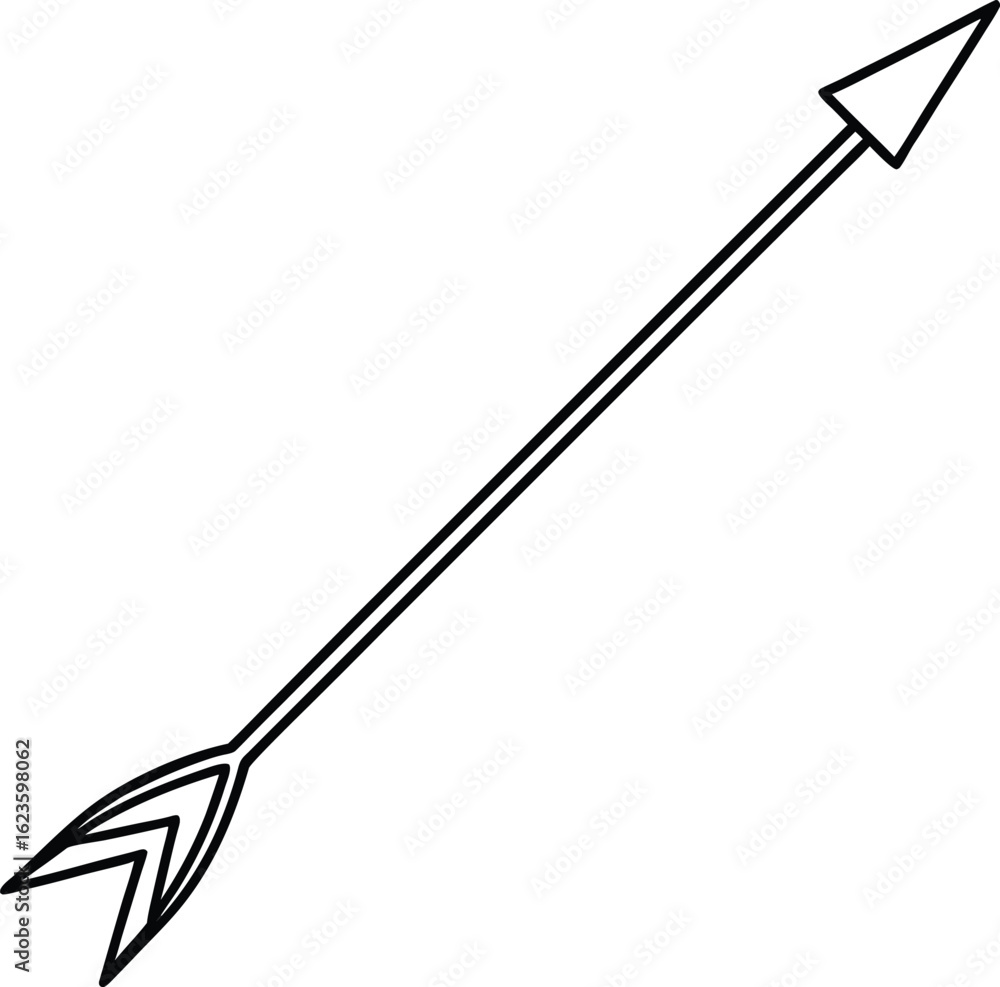 Naklejka premium Simple black and white arrow illustration