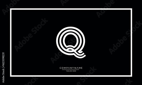Alphabet letters Q or QQ logo monogram