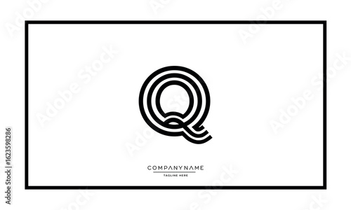 Alphabet letters Q or QQ logo monogram