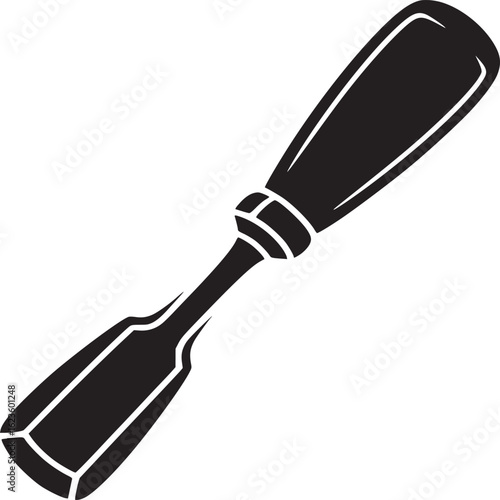 Black and White Wood Chisel Icon