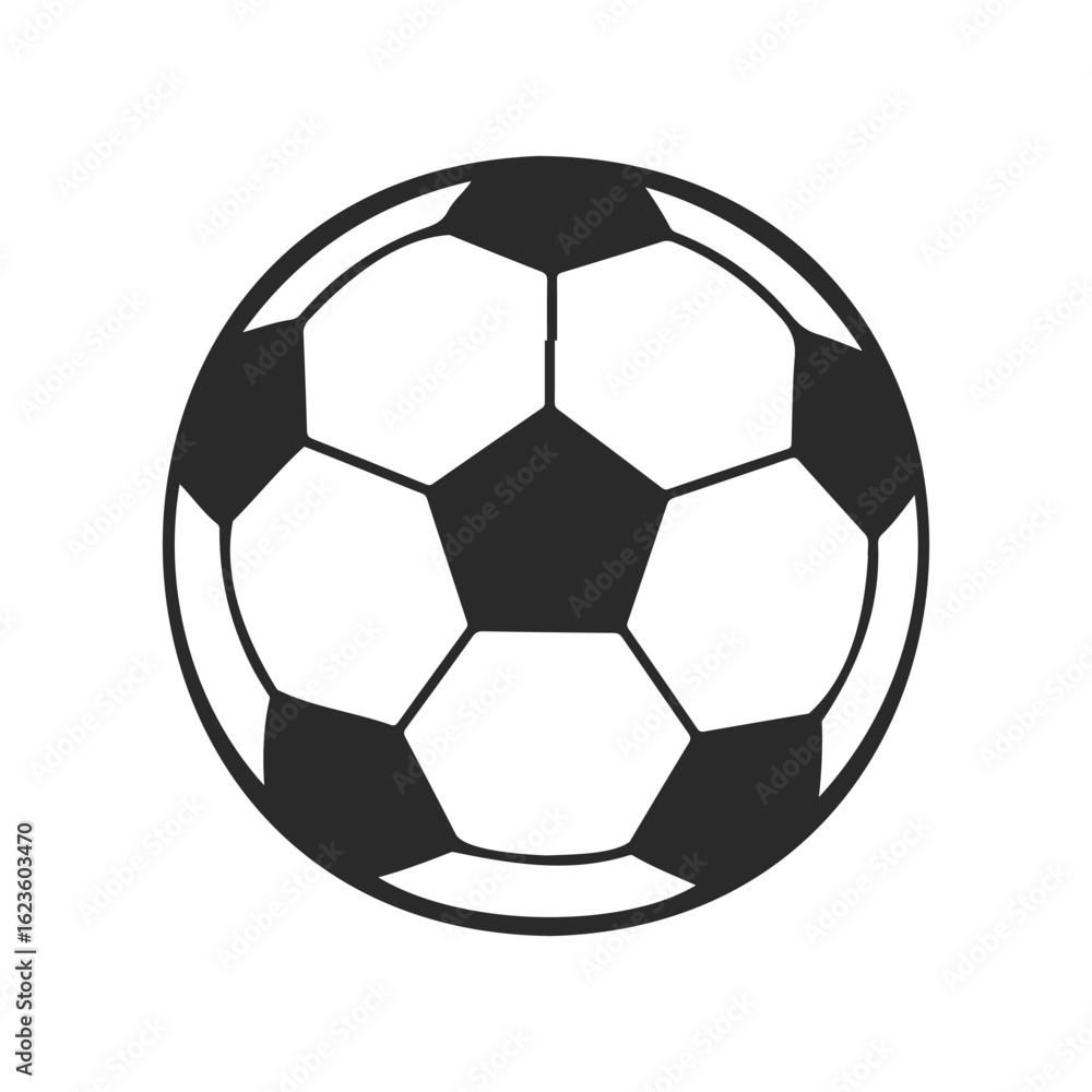 Fototapeta premium Classic black and white soccer ball design with hexagonal pattern