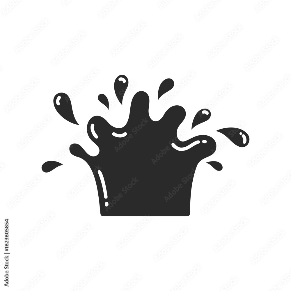 Obraz premium Black splash icon on white background