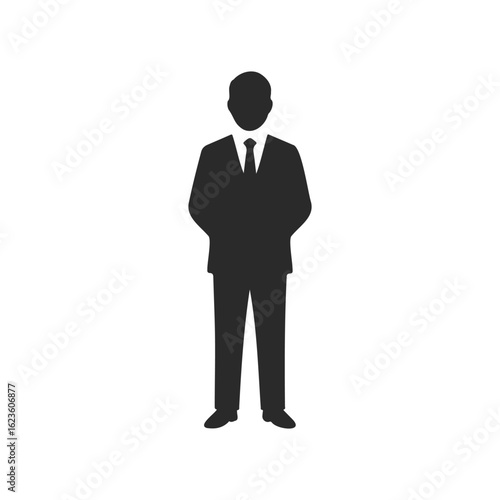 Silhouette of a male figure in formal attire