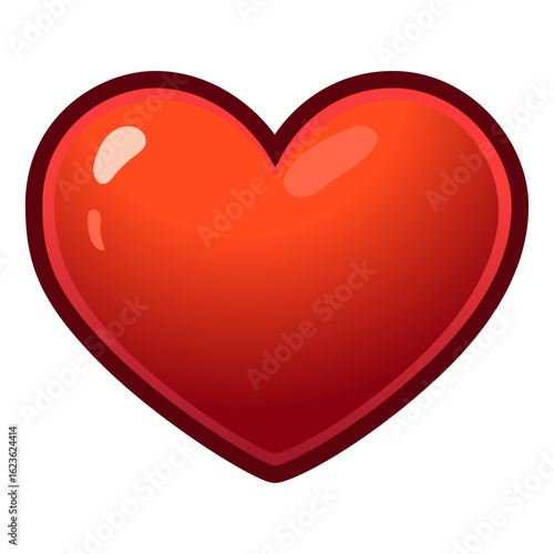 Red Heart Cartoon Vector Symbol
