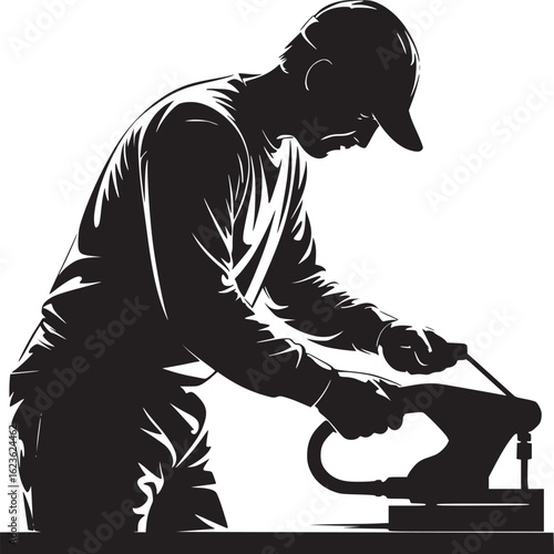 Craftsman Using Electric Sander
