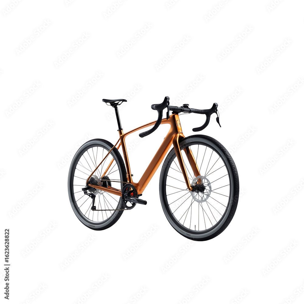 Fototapeta premium Copper gravel bicycle isolated on white background for outdoor adventures