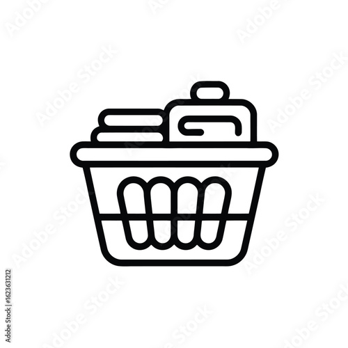 A Basket of Laundry Freshly Cleaned with Clothes Carefully Stacked Inside for Storage or Putting Away