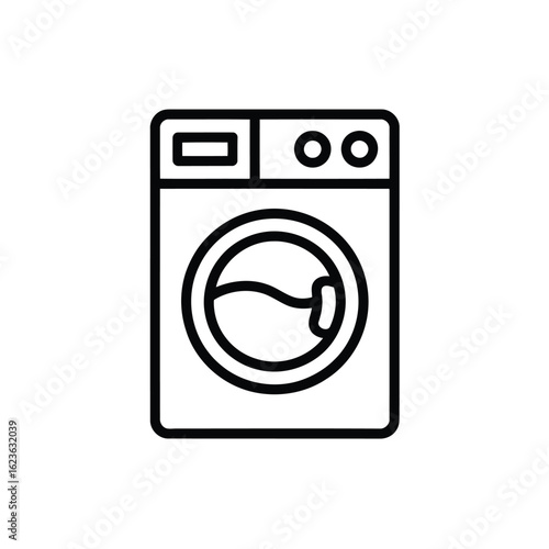 Front Load Washing Machine Icon Clean Laundry Appliance Symbol