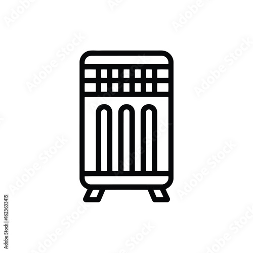 Modern Electric Radiator Icon Simple Heating Appliance Symbol for Home Interior Comfort and Energy Efficiency