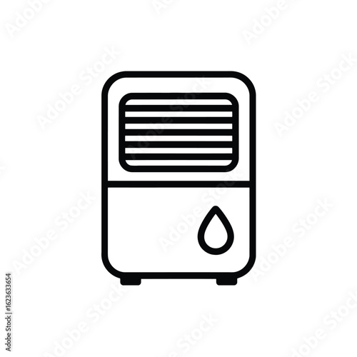 Portable Air Conditioner Icon with Water Drop Cooling Technology for Home Office and Personal Climate Control