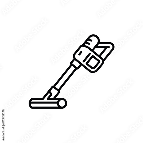 Vacuum Cleaner Icon Illustration: Cordless and Upright Vacuum Style for Modern Cleaning