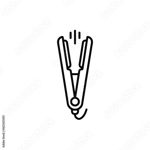 Minimalist Hair Straightener Illustration for Beauty and Hair Styling Concepts and Designs