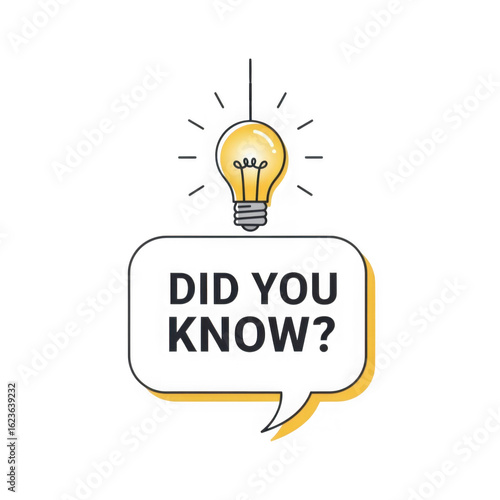 Did you know lightbulb concept isolated on transparent background