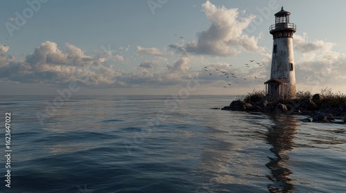 Ocean Lighthouse at Sunset
