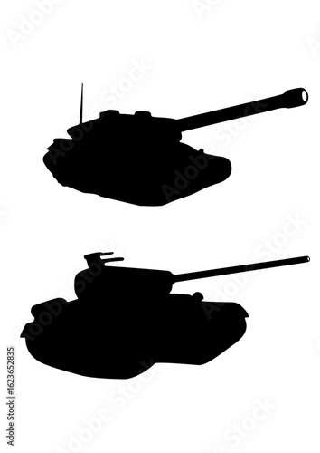 Silhouettes of Military Tanks