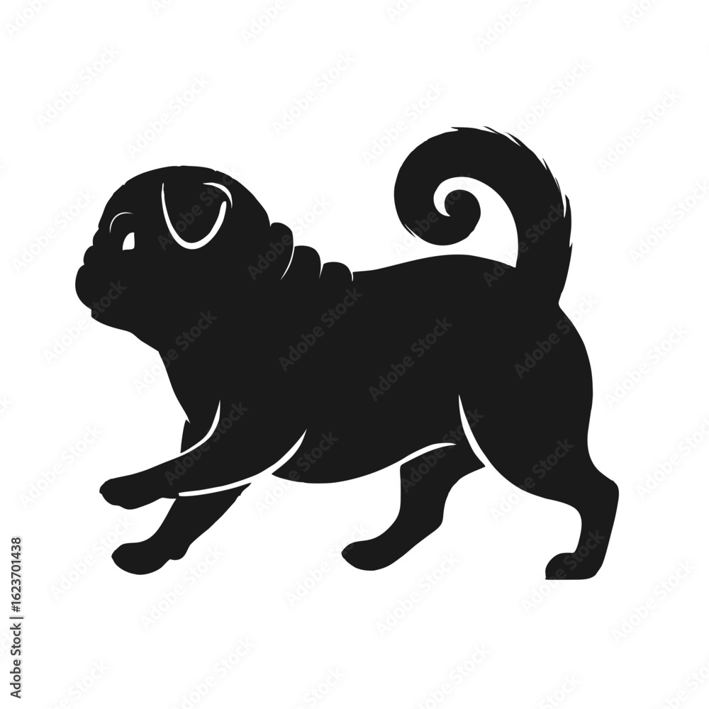 Obraz premium black and white dog