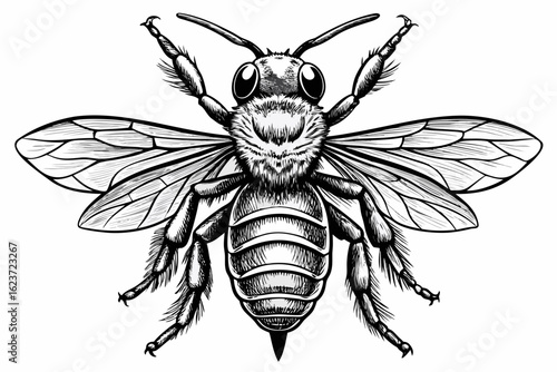 Bee illustration vector honeybee icon clean line art and minimal design. Ideal for, logos, nature graphics, and insect-themed branding or education