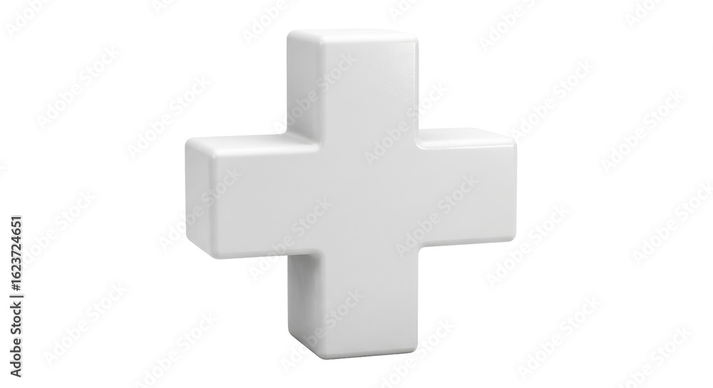 Fototapeta premium Isolated white plus sign