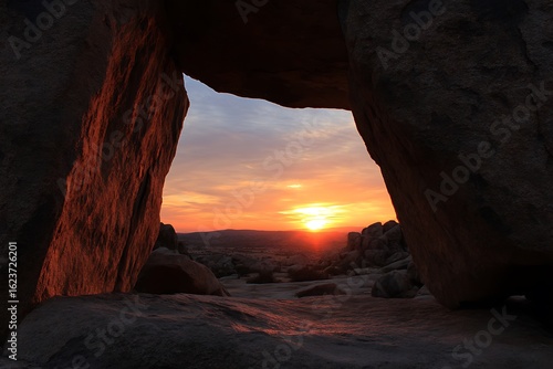 architectural element complementing fiery skies
