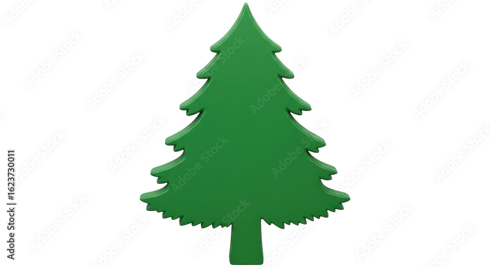 Fototapeta premium Isolated Green Christmas Tree Shape