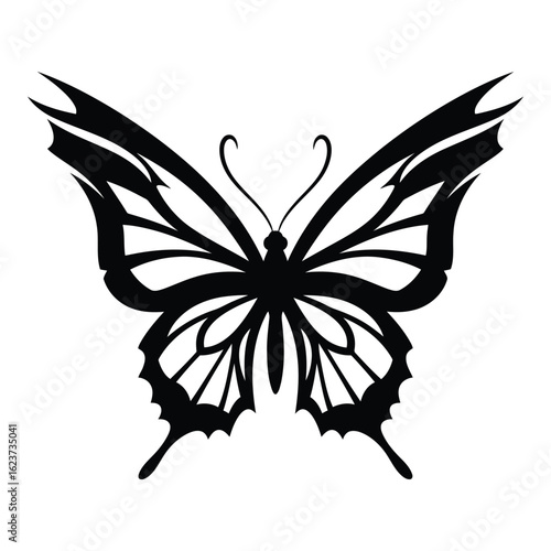 Silhouette black vector vector art of black butterfly silhouette isolated on white background