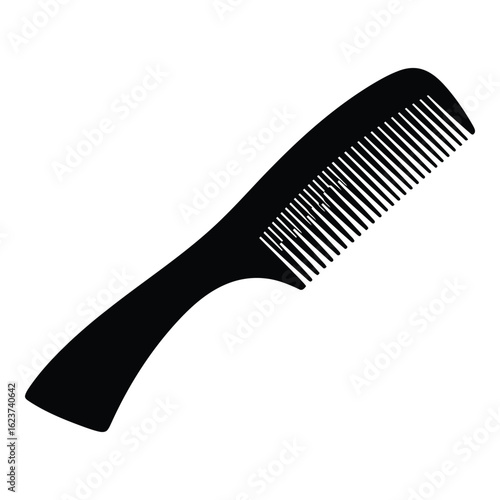 Silhouette black vector vector art of black comb isolated on white background