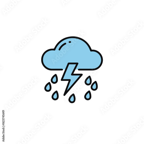 A simple and sleek illustration of a stormy weather condition. 