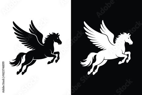 Pegasus icon vector on White Background ,Vector Art Illustration on white background.