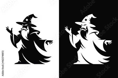 Wizard icon vector on White Background ,Vector Art Illustration on white background.