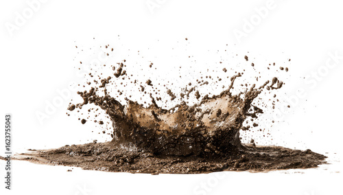 Mud splash erupts upward, radiating outward