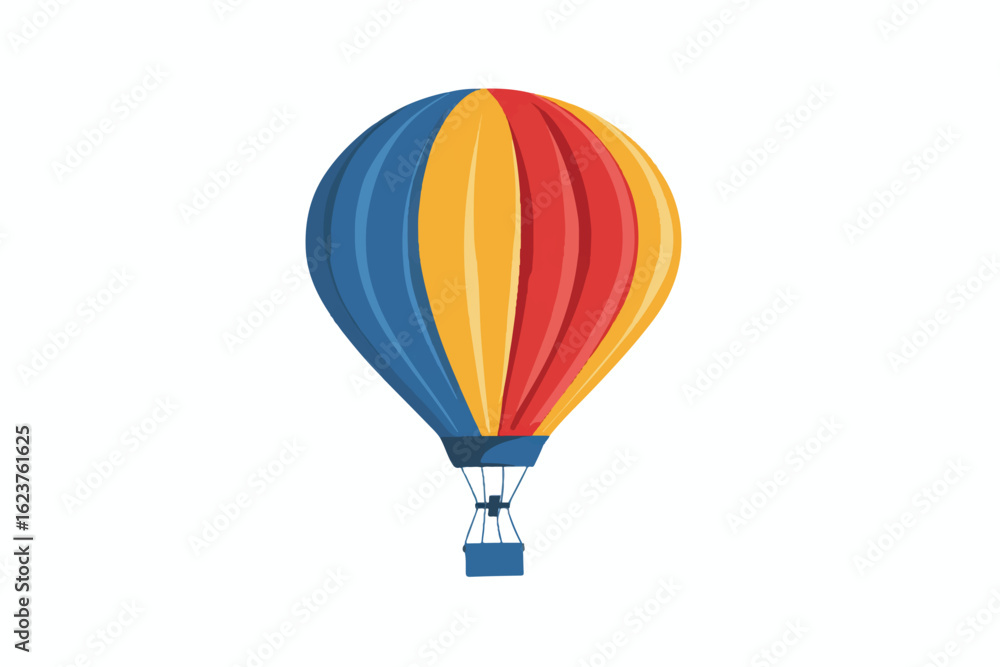 Naklejka premium Colorful Hot Air Balloon Flying High in the Sky Symbolizing Freedom and Adventure Isolated on White Background