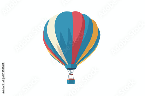 Colorful Hot Air Balloon Illustration for Travel and Adventure Concepts Isolated on White Background Simple Graphic Style