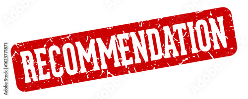 recommendation rectangular sign. recommendation stamp