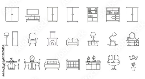 Interior Design Room Elements Vector Pack