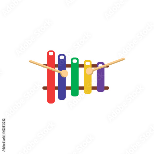 Isolated colored xylophone toy icon Flat design Vector