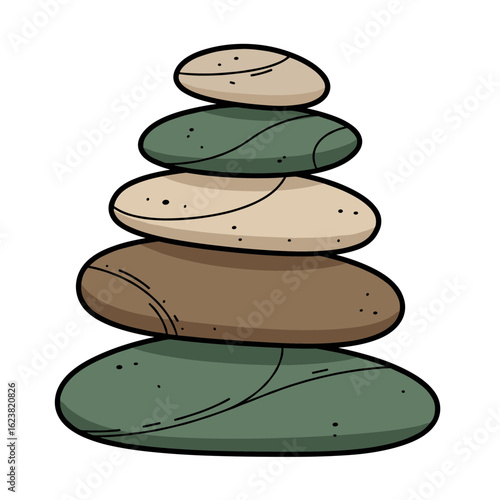 Stacked stones in earthy colors representing balance and harmony  
