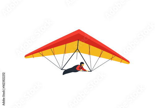 A hang glider soaring through the open sky a colorful spectacle of flight and freedom