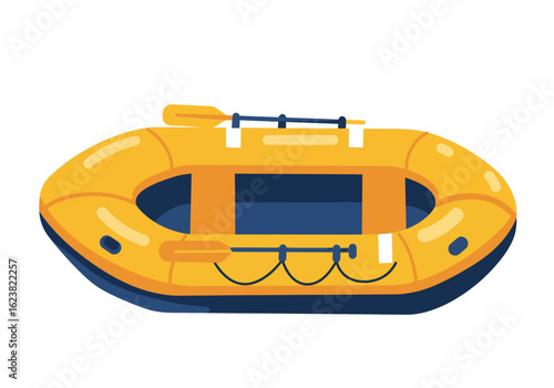 Sunny raft on still waters a golden inflatable adventure awaits