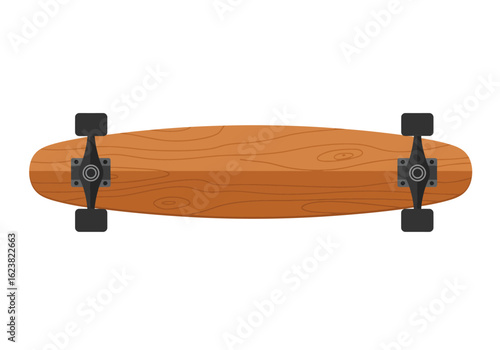 Gleaming wooden skateboard sleekly minimalist hinting at urban adventures  retro vibes