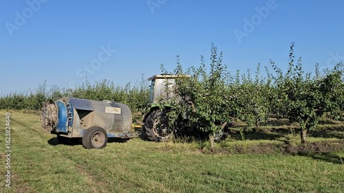 A tractor in a field