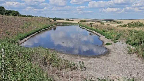 A river running through a dry landscape