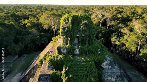 Ancient mayan pyramid ruin in lush jungle a glimpse into history and civilization, showcasing the architectural marvels of a lost culture
