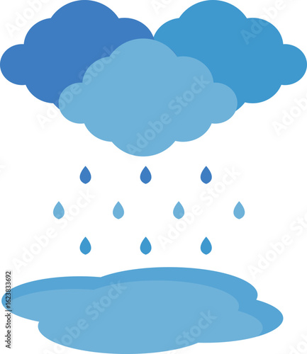 Blue cloud with rain