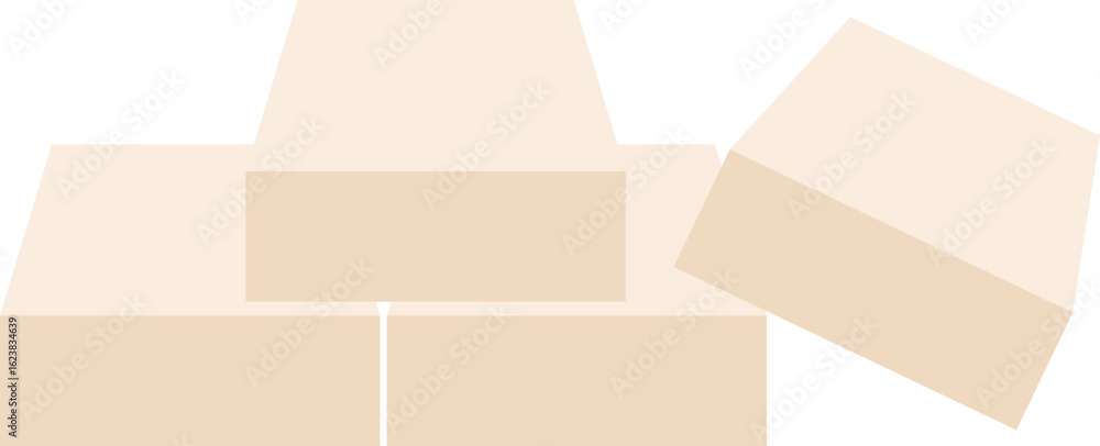 Obraz premium Pile of Raw Soya Tofu Illustration