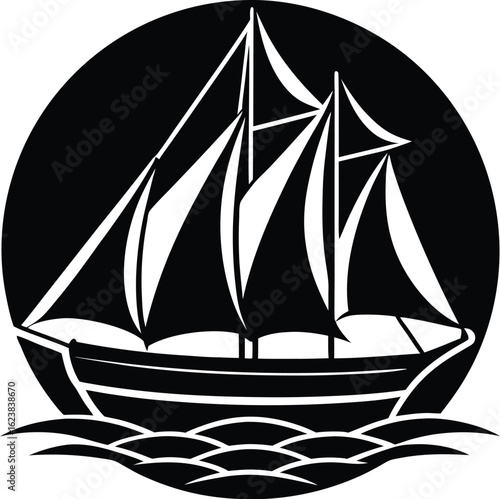 silhouette icon of a sail.eps