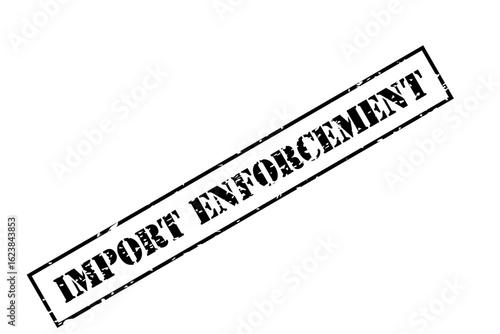 Black Angled Import Enforcement Grunge Stamp Icon
