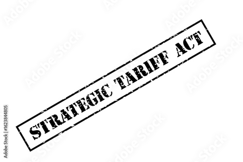 Black Angled Strategic Tariff Act Grunge Stamp Icon