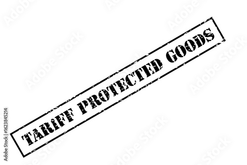 Black Angled Tariff Protected Goods Grunge Stamp Icon