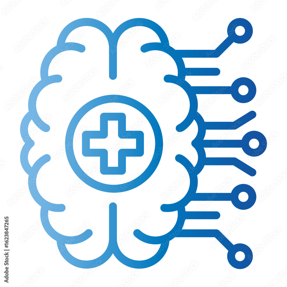 Obraz premium ai brain icon